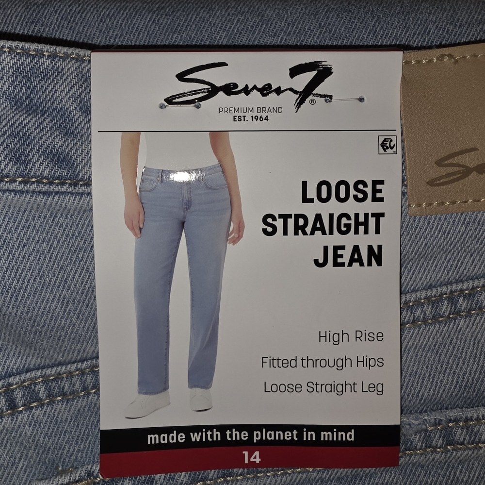 NWT Seven7 Loose Straight Leg Jeans - Picture 2 of 2